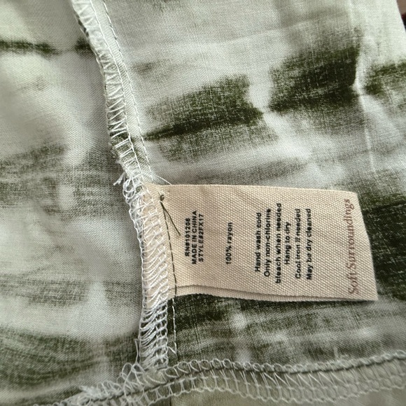 Soft Surroundings Green and White Long Sleeve Dress - Picture 4 of 5